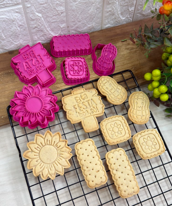 Kit de cortadores de biscoitos juninos